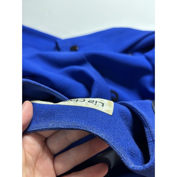 Liz Claiborne Suits Women's Sz 6? SEE 100% Wool Blue Embroidered Skirt Suit Set - Picture 16 of 16